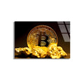Bitcoin Ve Altın Cam Tablo