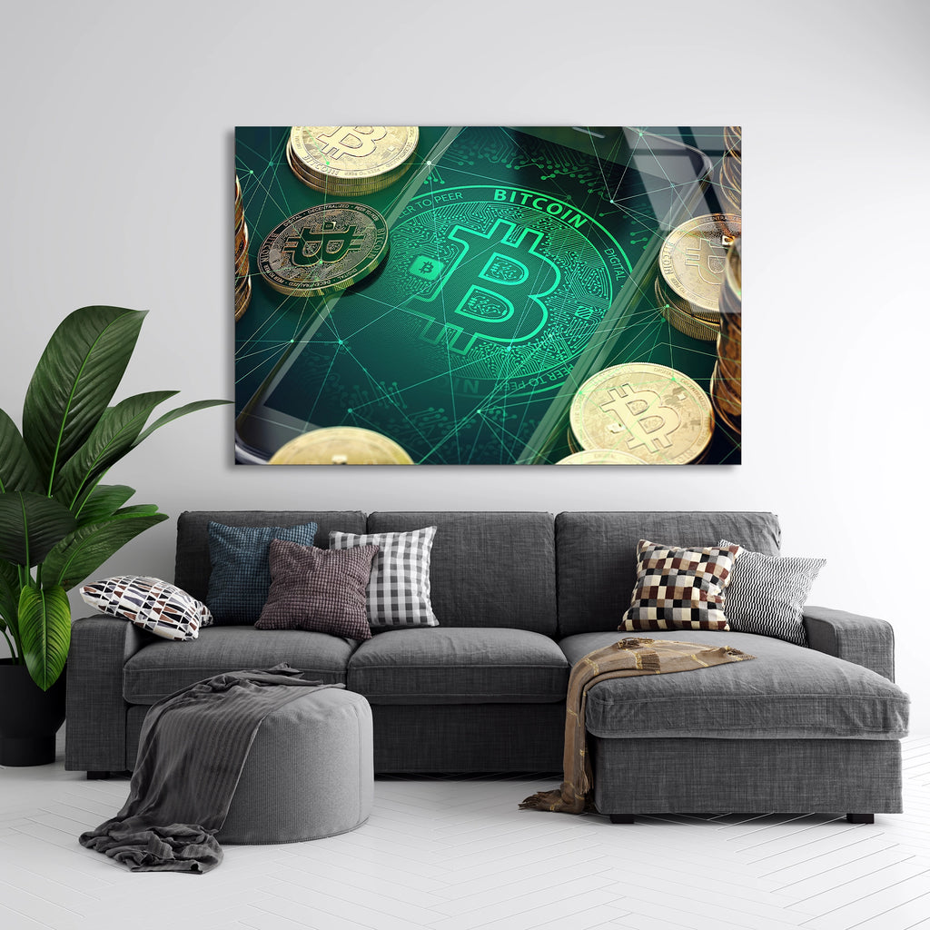 Bitcoin Ve Para Cam Tablo