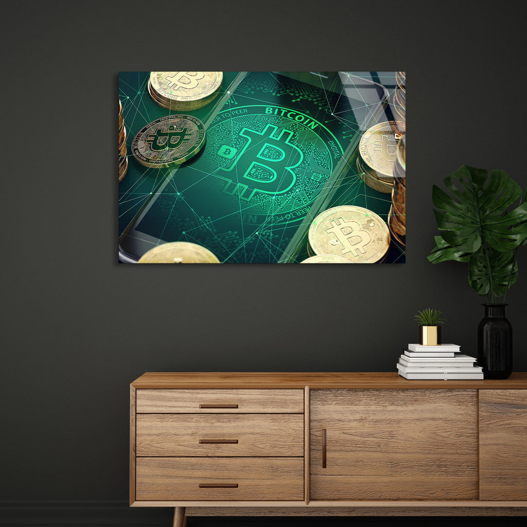 Bitcoin Ve Para Cam Tablo