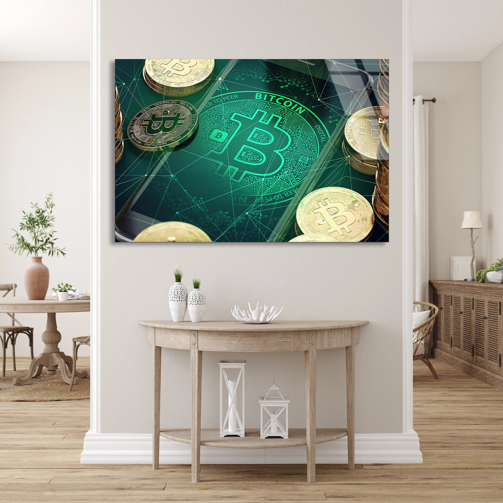 Bitcoin Ve Para Cam Tablo