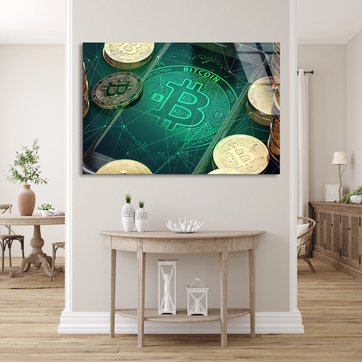 Bitcoin Ve Para Cam Tablo