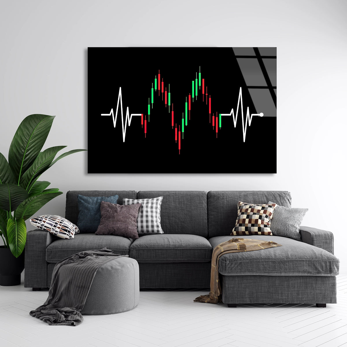 Borsa Grafiği Cam Tablo