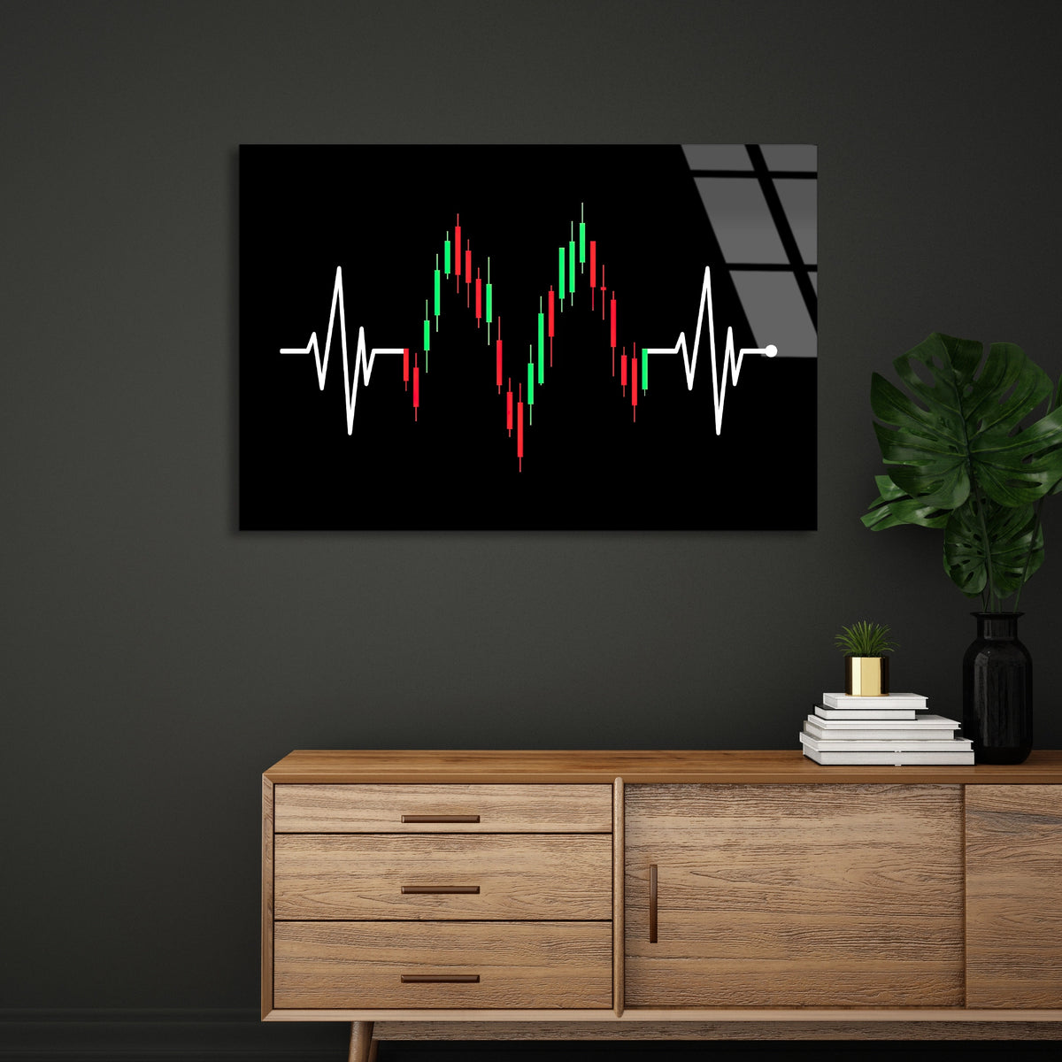Borsa Grafiği Cam Tablo