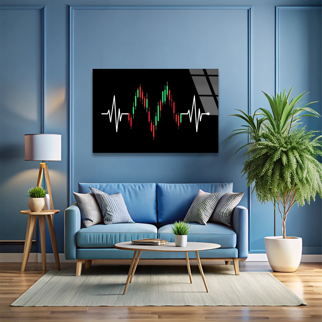 Borsa Grafiği Cam Tablo