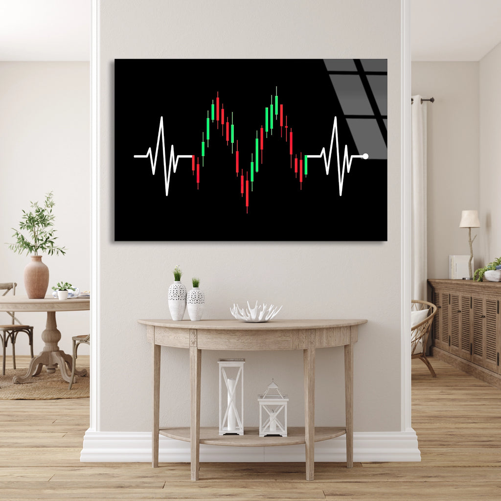Borsa Grafiği Cam Tablo