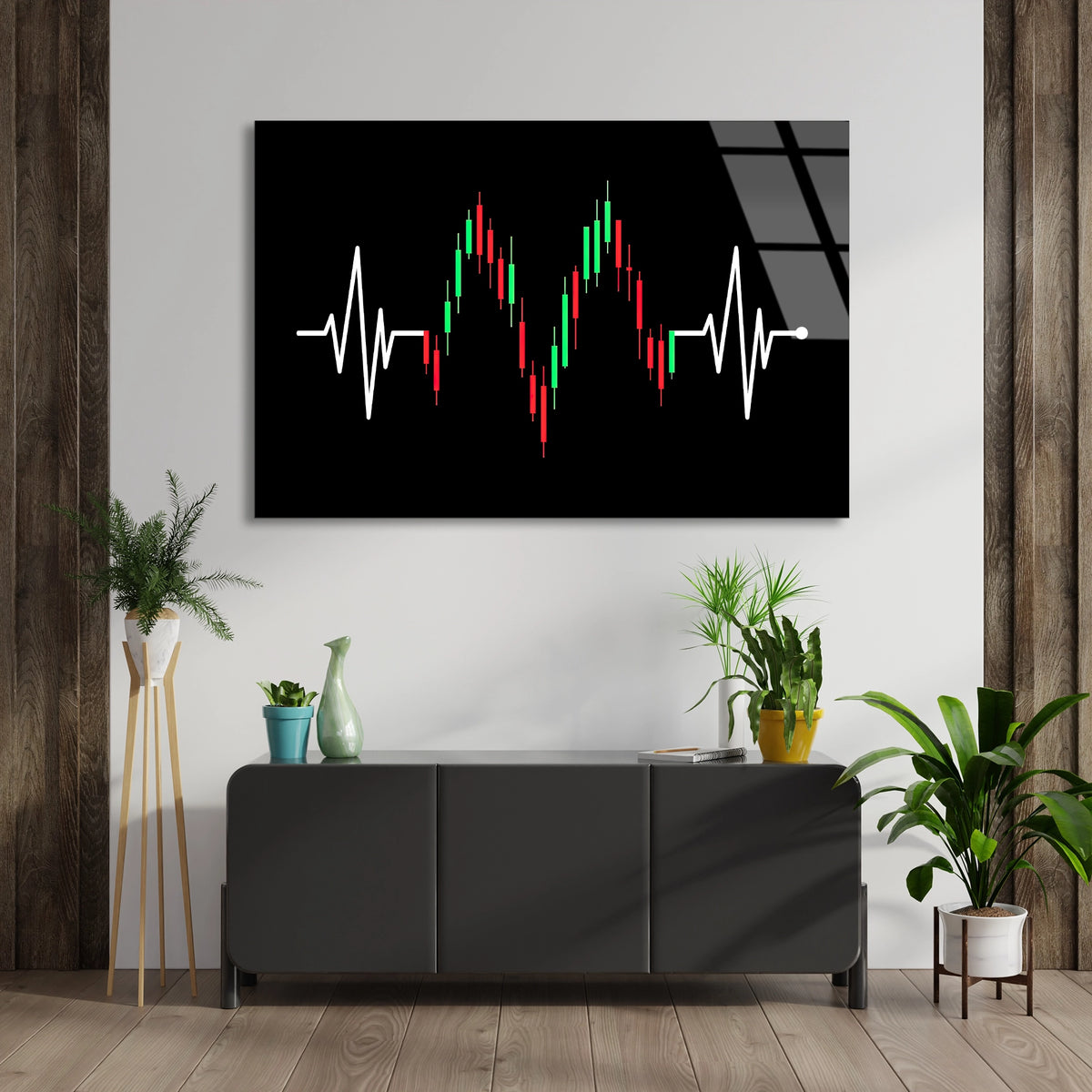 Borsa Grafiği Cam Tablo