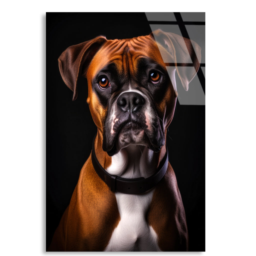 Boxer Köpek Cam Tablo – Hayvan Duvar Dekoru - DEG0923