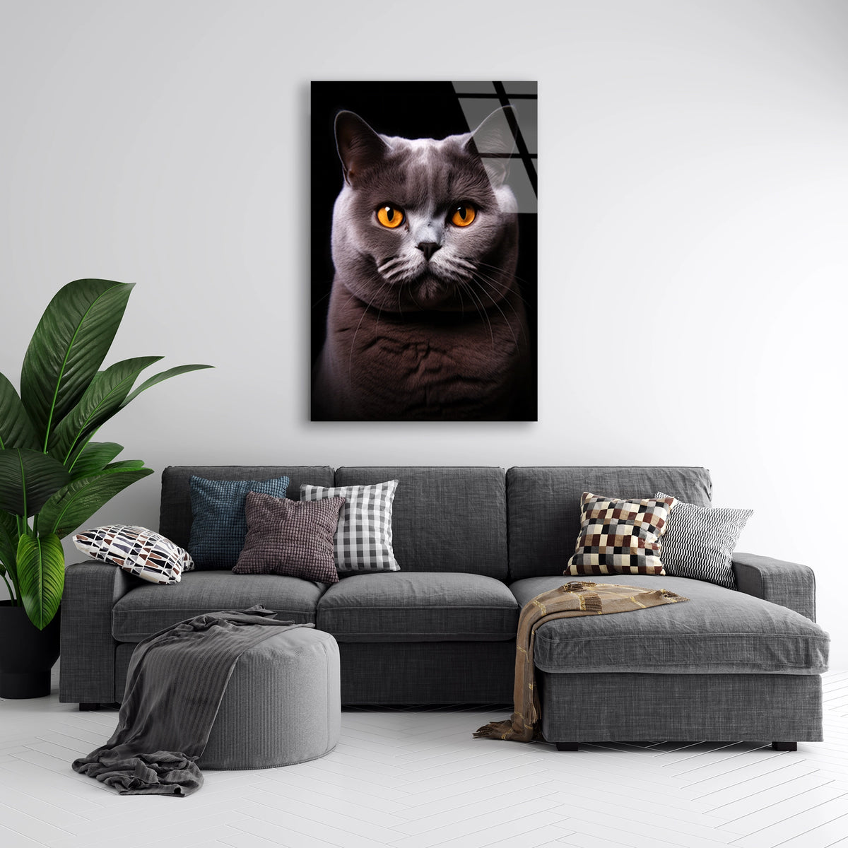 British Shorthair Kedi Cam Tablo – Hayvan Duvar Dekoru - DEG0928