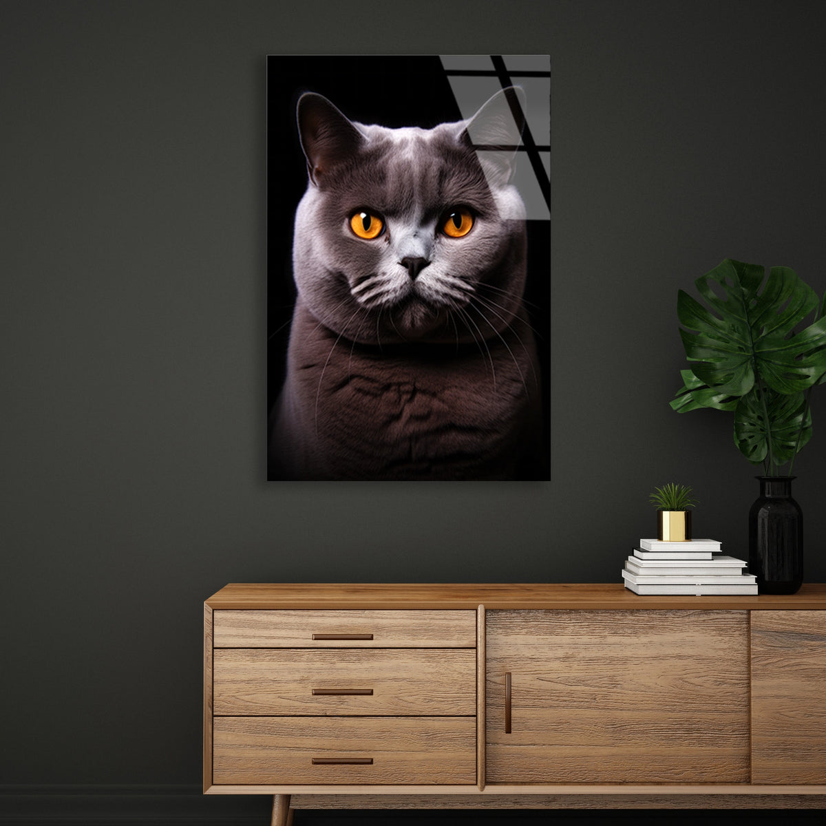 British Shorthair Kedi Cam Tablo – Hayvan Duvar Dekoru - DEG0928