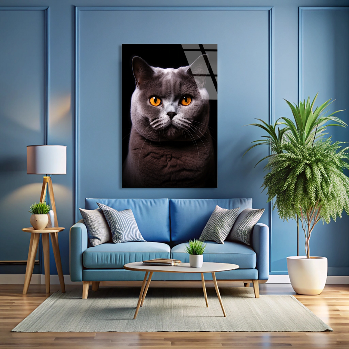British Shorthair Kedi Cam Tablo – Hayvan Duvar Dekoru - DEG0928