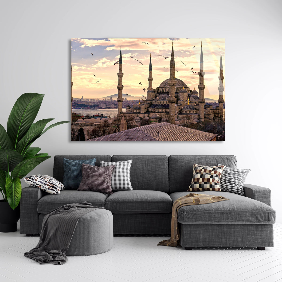 Cami Manzarası Cam Tablo