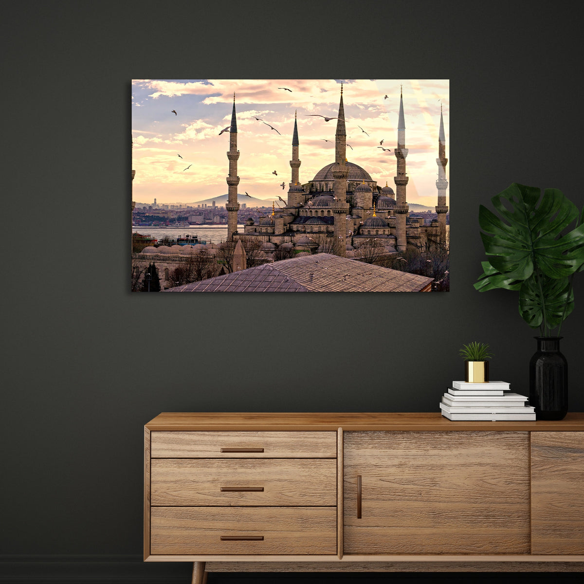 Cami Manzarası Cam Tablo
