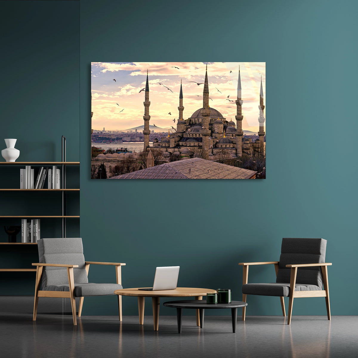 Cami Manzarası Cam Tablo