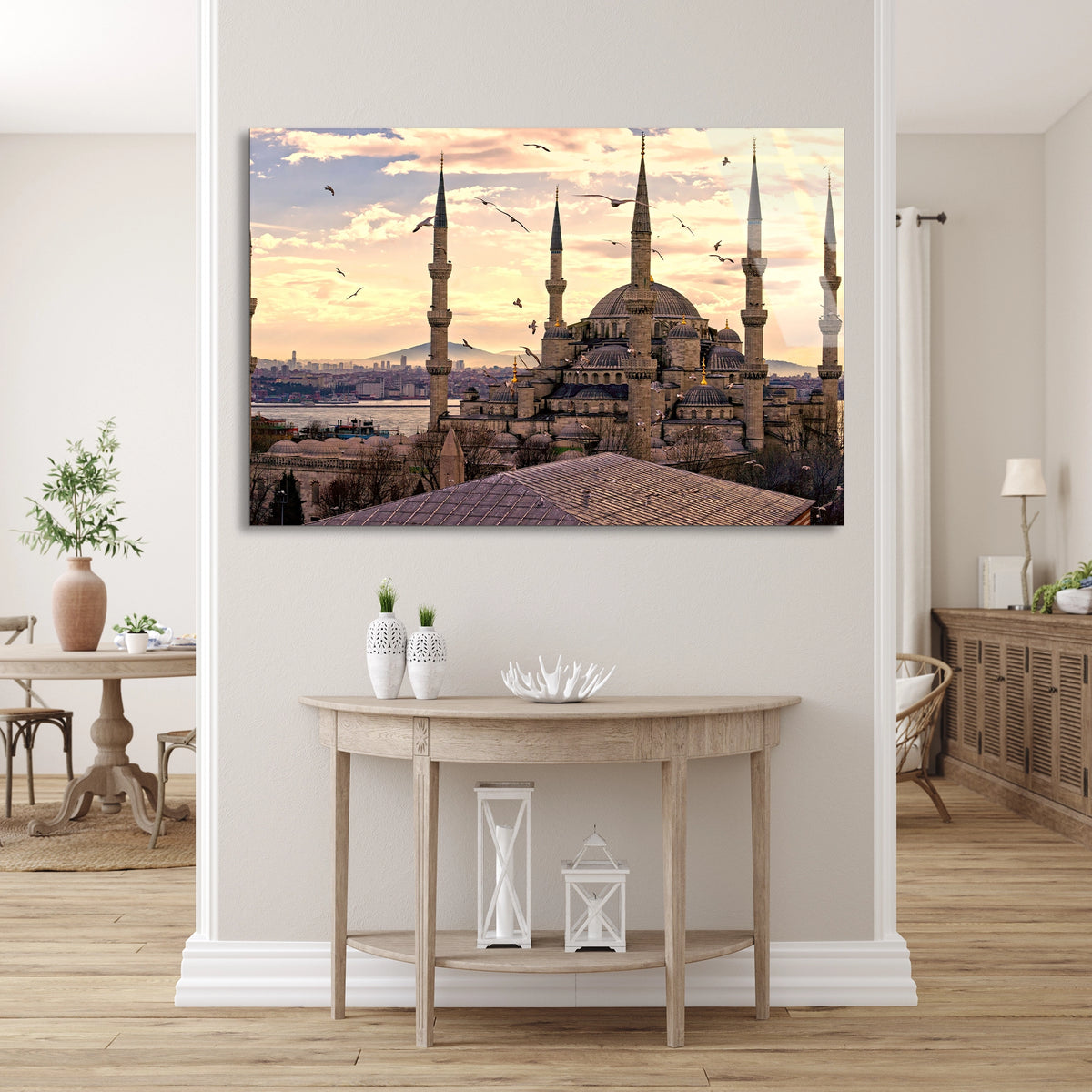 Cami Manzarası Cam Tablo