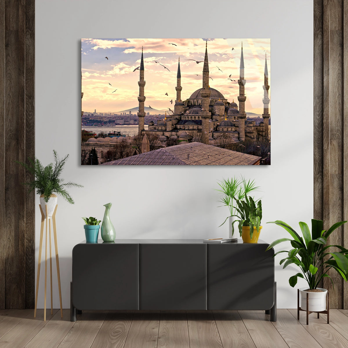 Cami Manzarası Cam Tablo