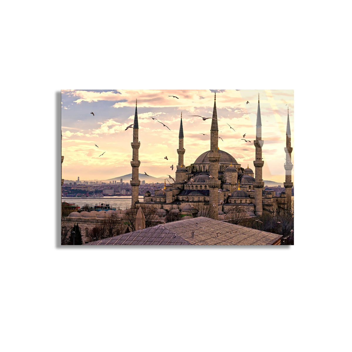 Cami Manzarası Cam Tablo