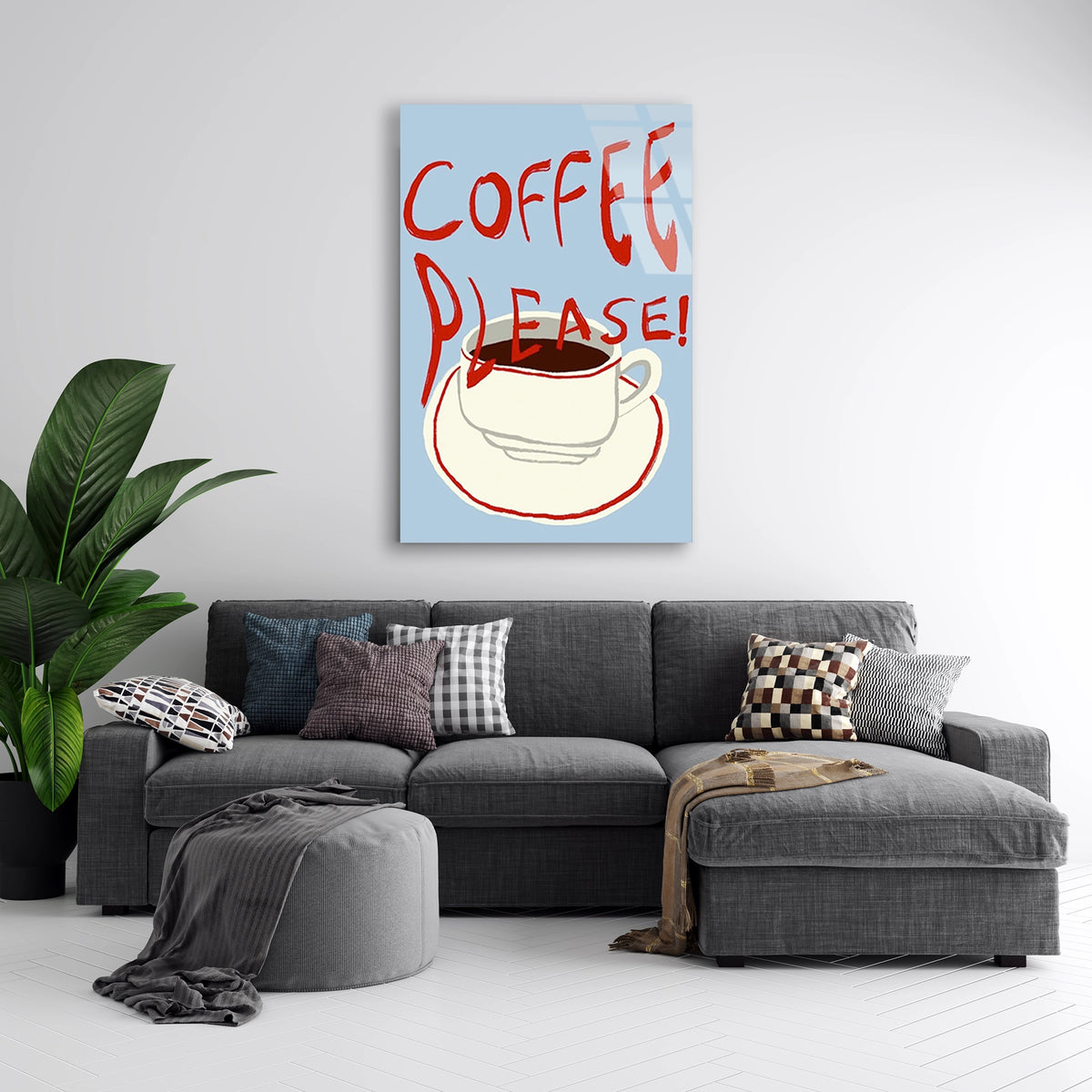 Coffee Please Kahve Cam Tablo