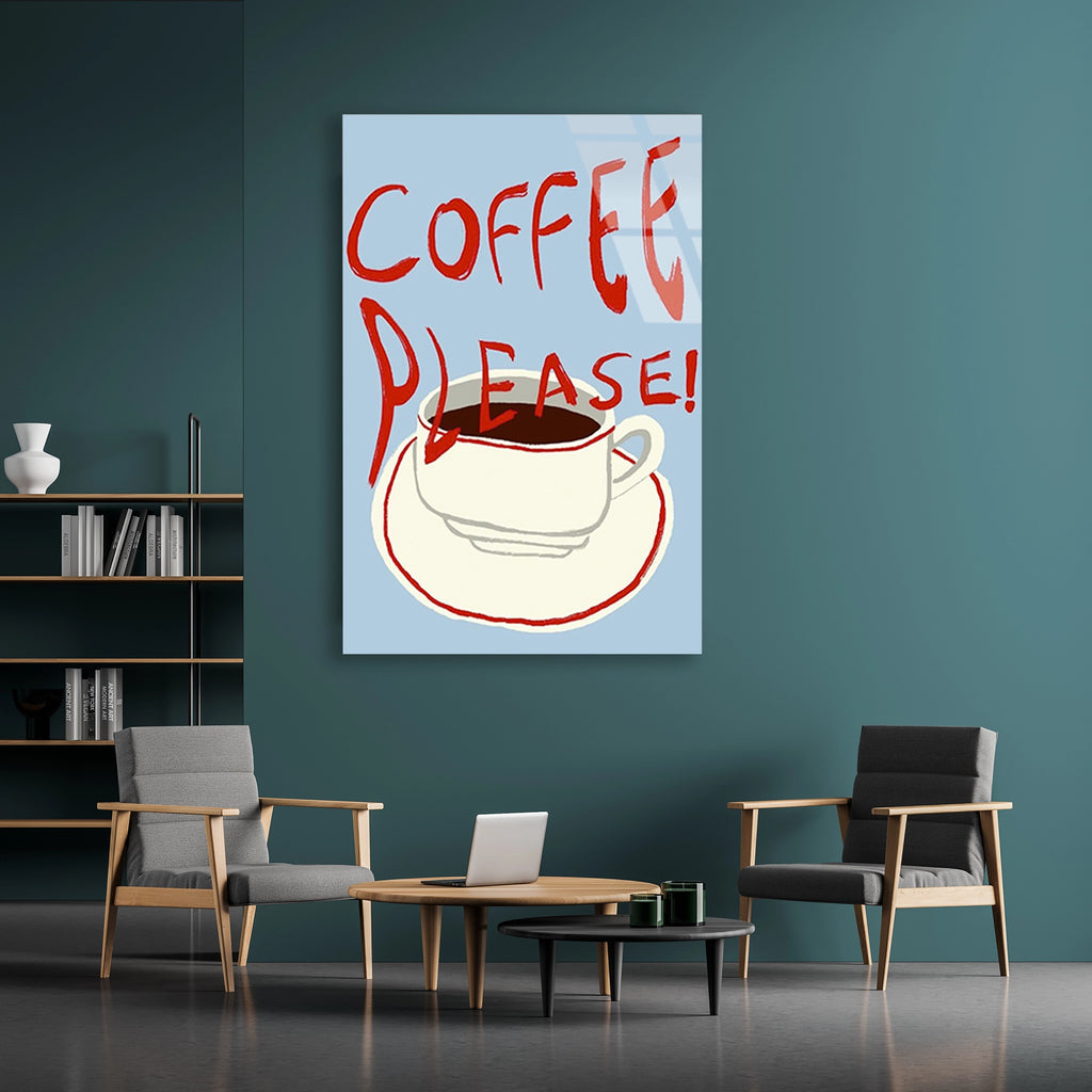 Coffee Please Kahve Cam Tablo