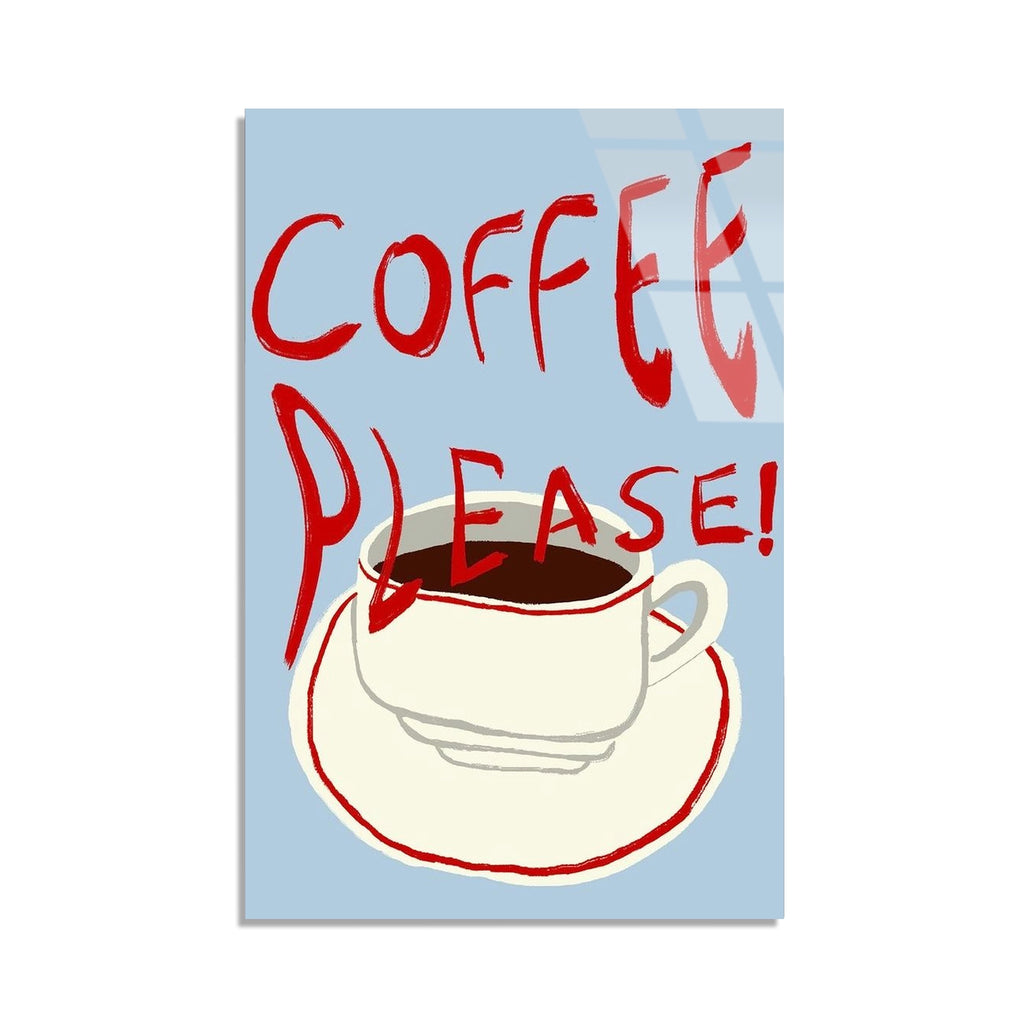 Coffee Please Yazi Cam Tablo