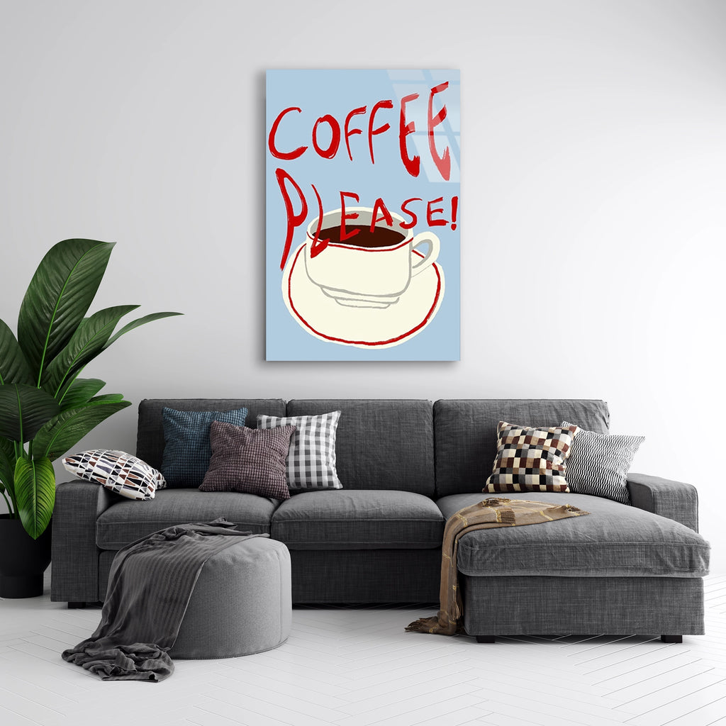 Coffee Please Yazi Cam Tablo