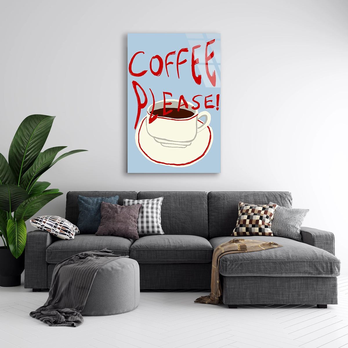 Coffee Please Yazi Cam Tablo