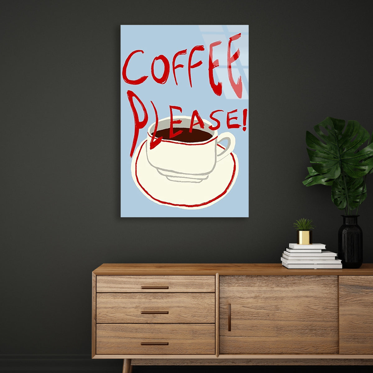 Coffee Please Yazi Cam Tablo