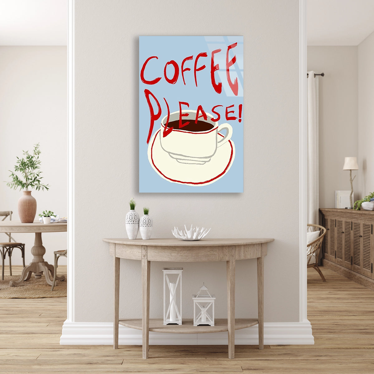 Coffee Please Yazi Cam Tablo