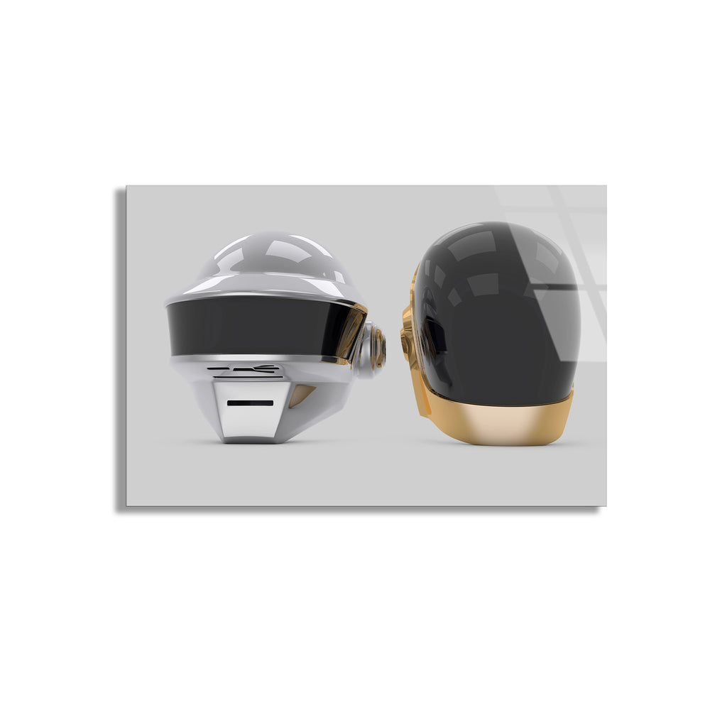 Daft Punk Kaskları Cam Tablo