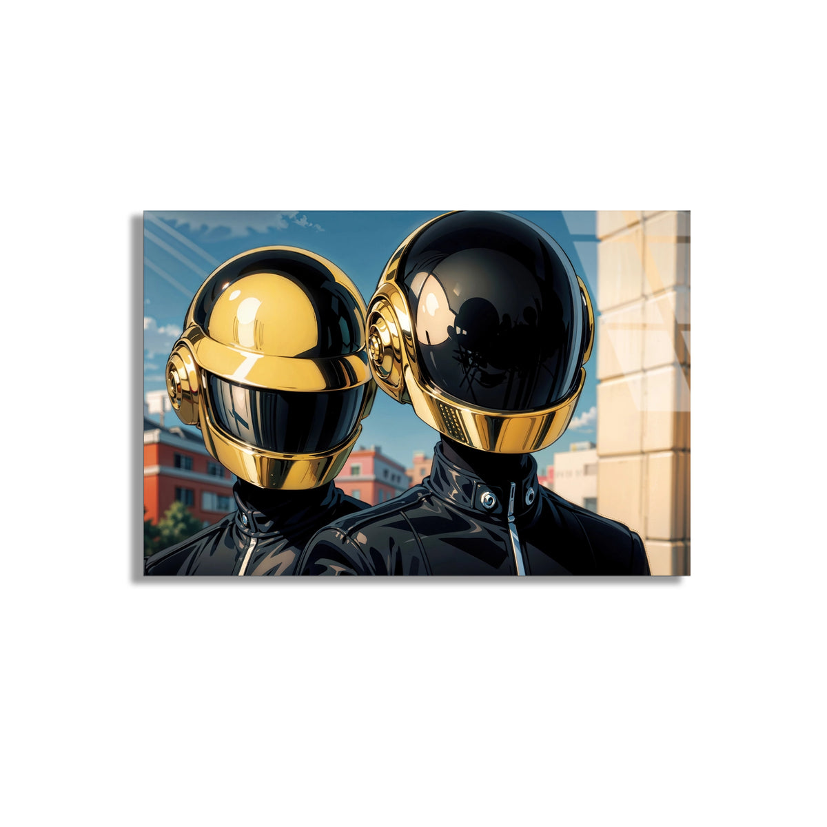 Daft Punk Kaskları Cam Tablo