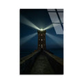 Deniz Feneri Gece Cam Tablo