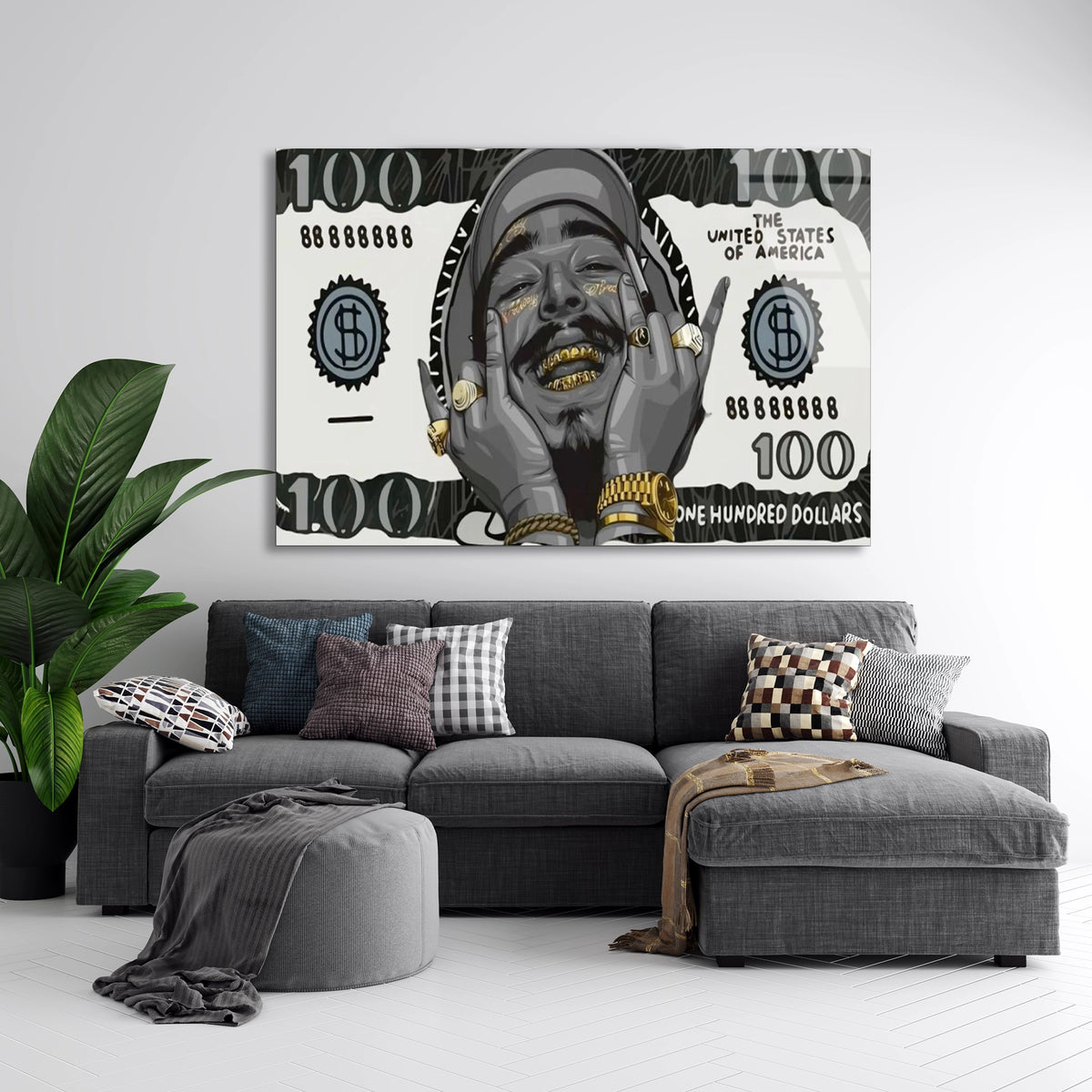 Dolar Banknot Portresi Cam Tablo