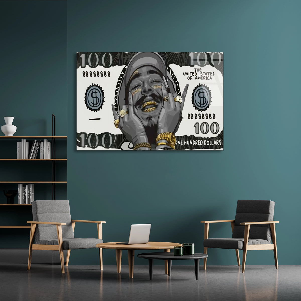 Dolar Banknot Portresi Cam Tablo