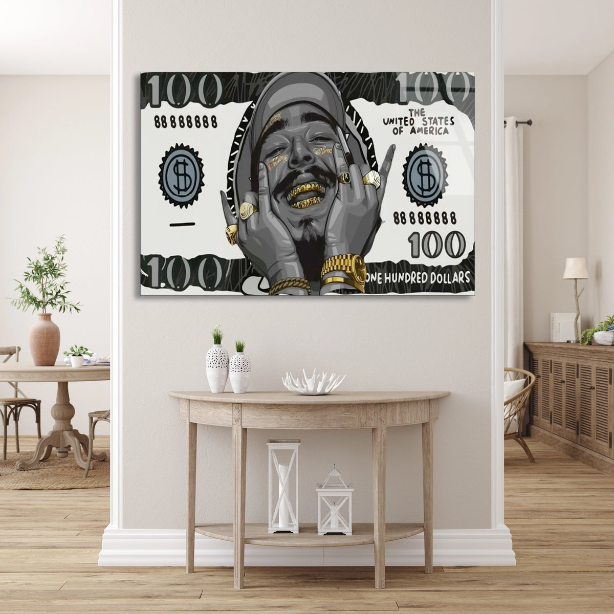 Dolar Banknot Portresi Cam Tablo