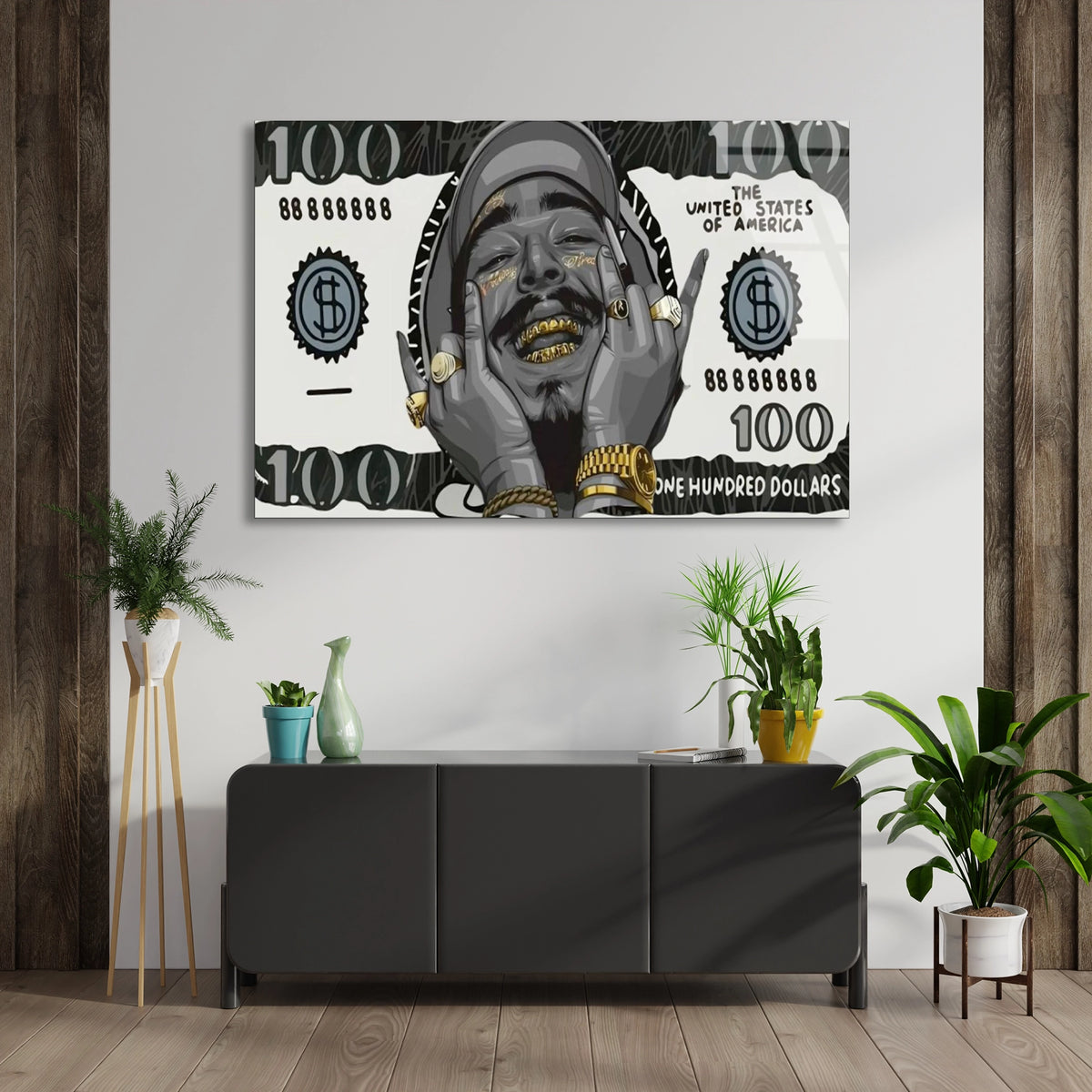 Dolar Banknot Portresi Cam Tablo