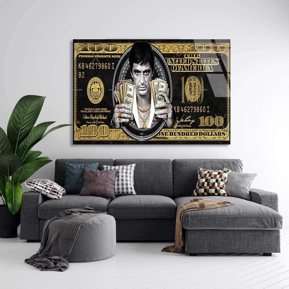 Dolar Üzerinde Scarface Cam Tablo