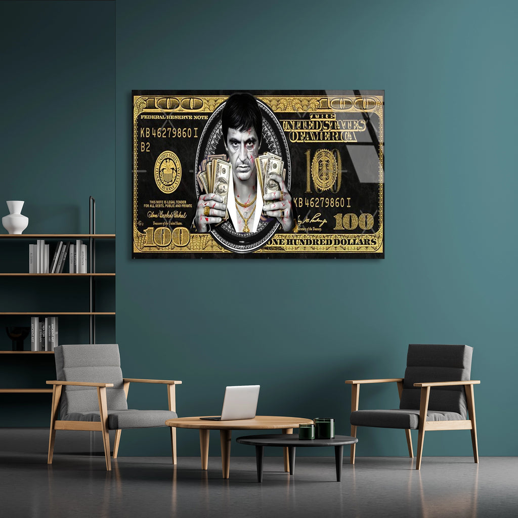 Dolar Üzerinde Scarface Cam Tablo