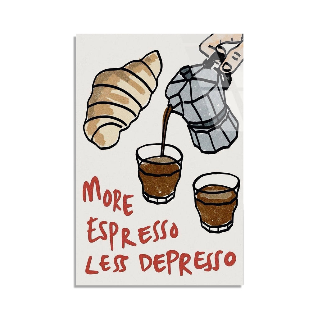 Espresso Kahve Yazi Cam Tablo