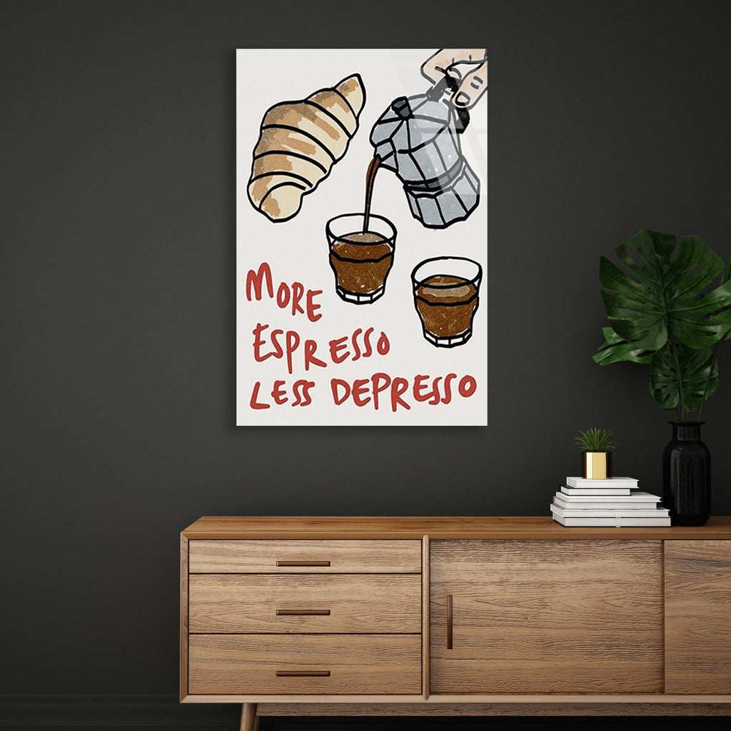 Espresso Kahve Yazi Cam Tablo