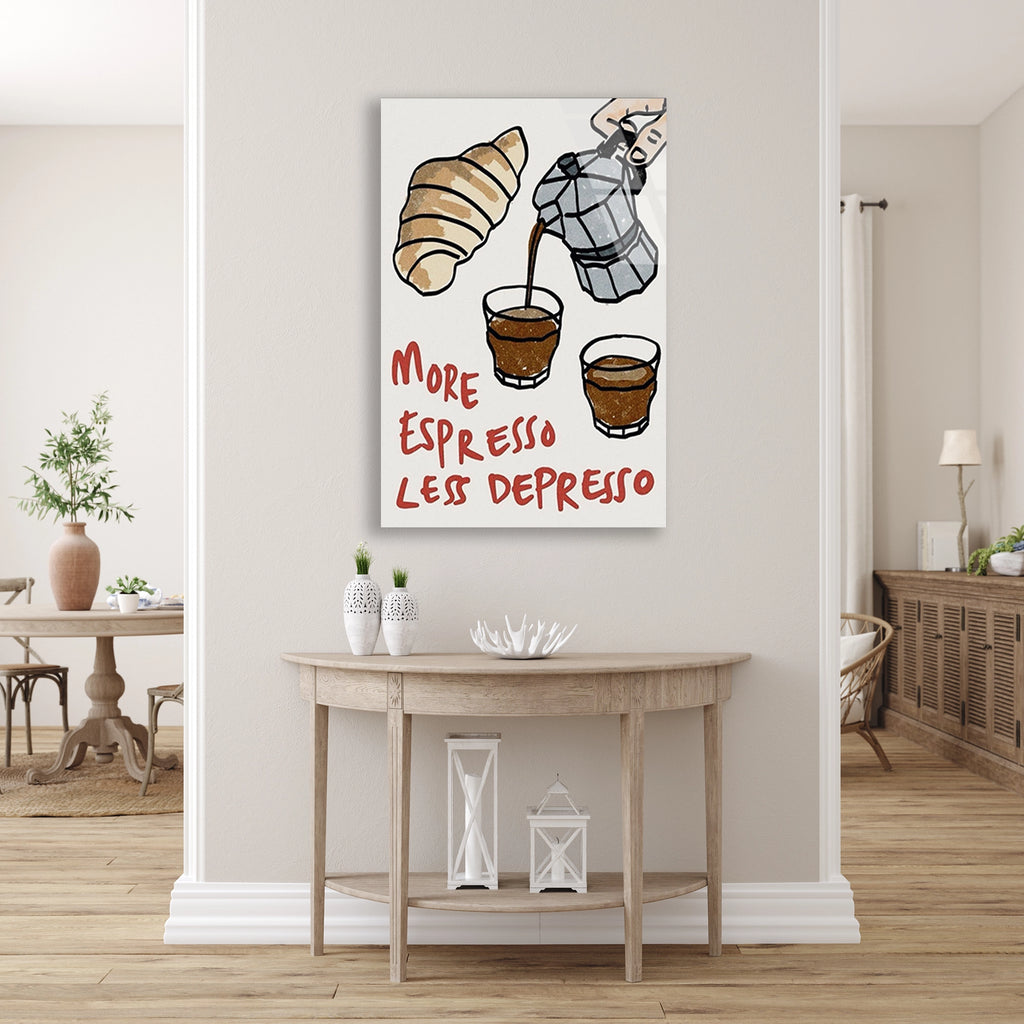 Espresso Kahve Yazi Cam Tablo