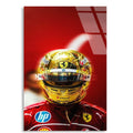 Ferrari Altın Kask F1 Cam Tablo – Formula 1 Duvar Dekoru - DEG0893
