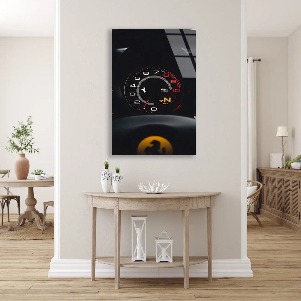 Ferrari Devir Göstergesi F1 Cam Tablo – Formula 1 Duvar Dekoru - DEG0809