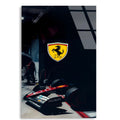 Ferrari Garaj Logosu F1 Cam Tablo – Formula 1 Duvar Dekoru - DEG0842