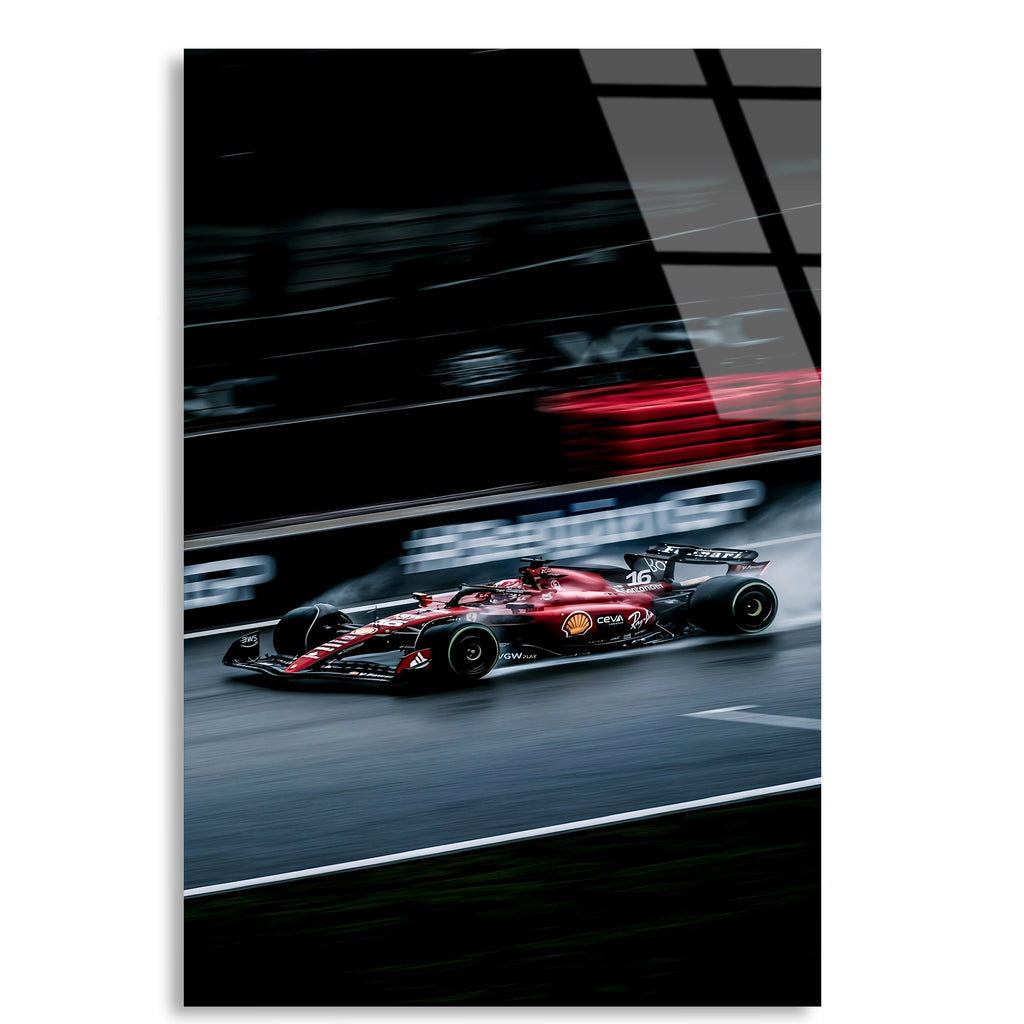 Ferrari Hız Bulanıklığı F1 Cam Tablo – Formula 1 Duvar Dekoru - DEG0806