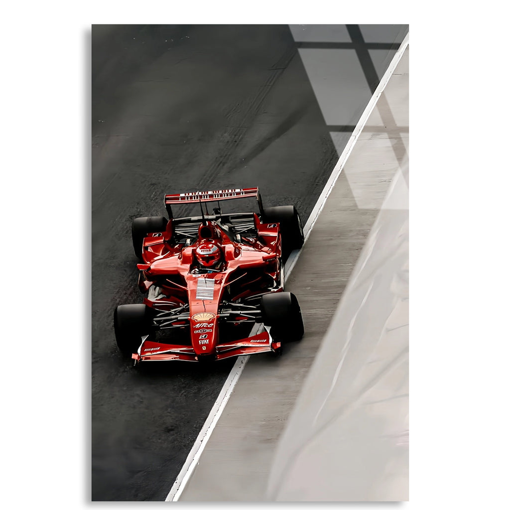 Ferrari Pist Üzerinde F1 Cam Tablo – Formula 1 Duvar Dekoru - DEG0829