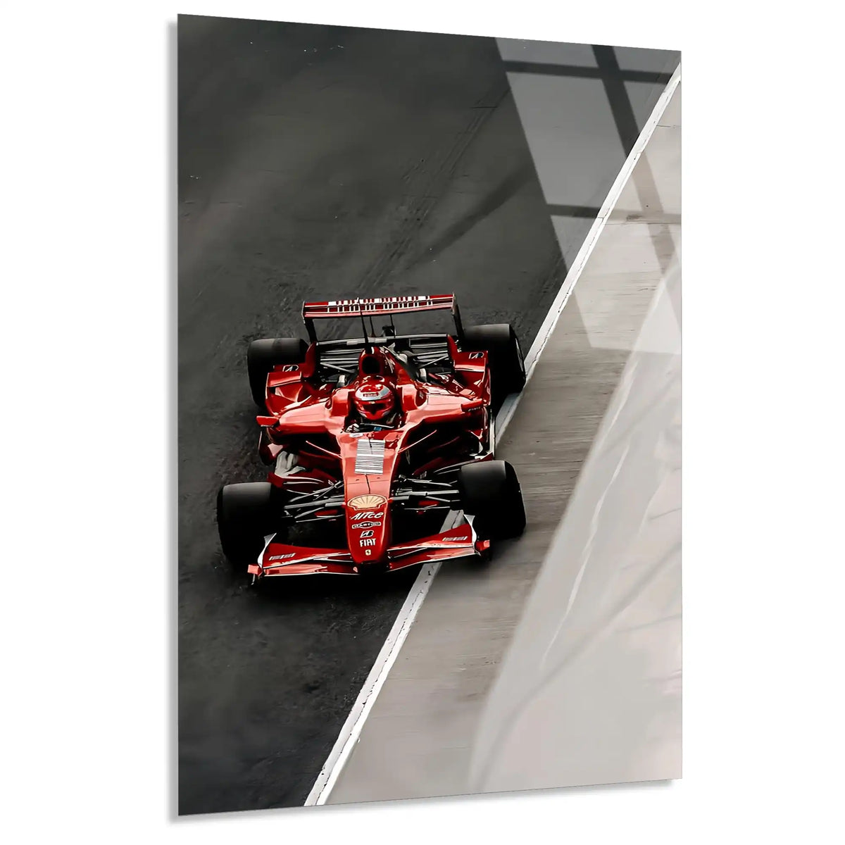 Ferrari Pist Üzerinde F1 Cam Tablo – Formula 1 Duvar Dekoru - DEG0829