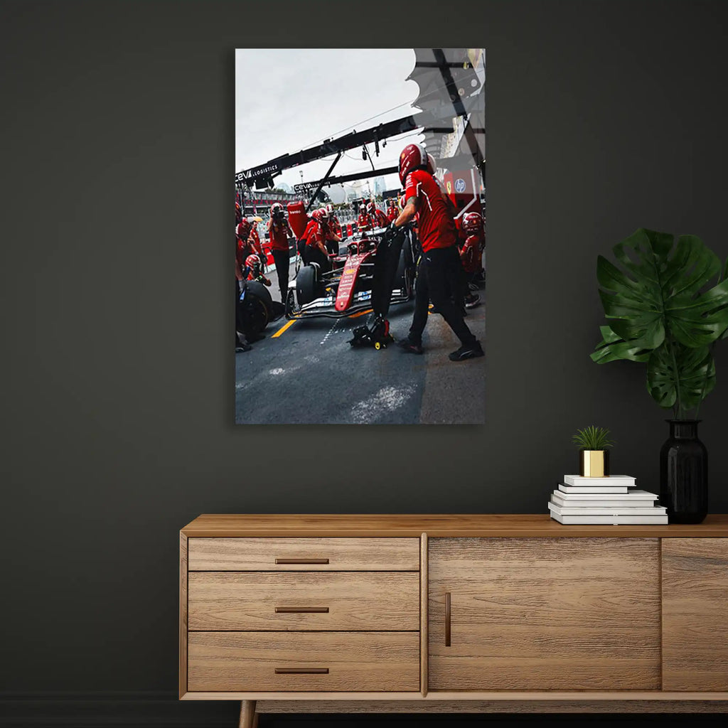 Ferrari Pit Stop F1 Cam Tablo – Formula 1 Duvar Dekoru - DEG0780