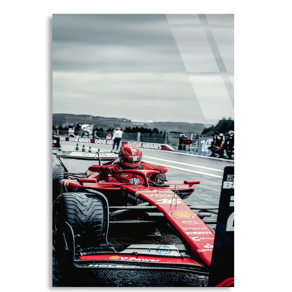 Ferrari Pit Yolu F1 Cam Tablo – Formula 1 Duvar Dekoru - DEG0835