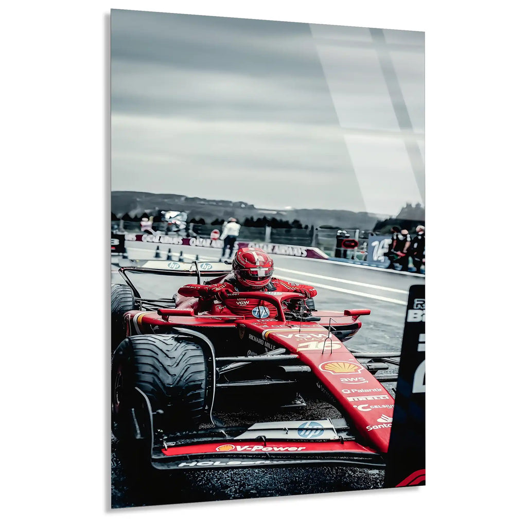 Ferrari Pit Yolu F1 Cam Tablo – Formula 1 Duvar Dekoru - DEG0835