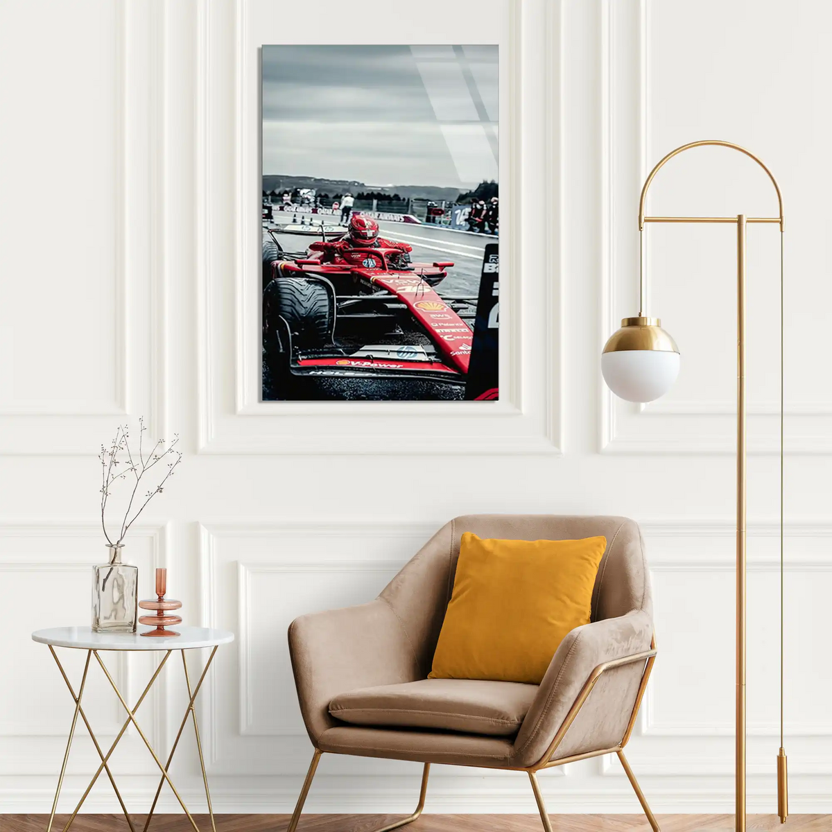 Ferrari Pit Yolu F1 Cam Tablo – Formula 1 Duvar Dekoru - DEG0835