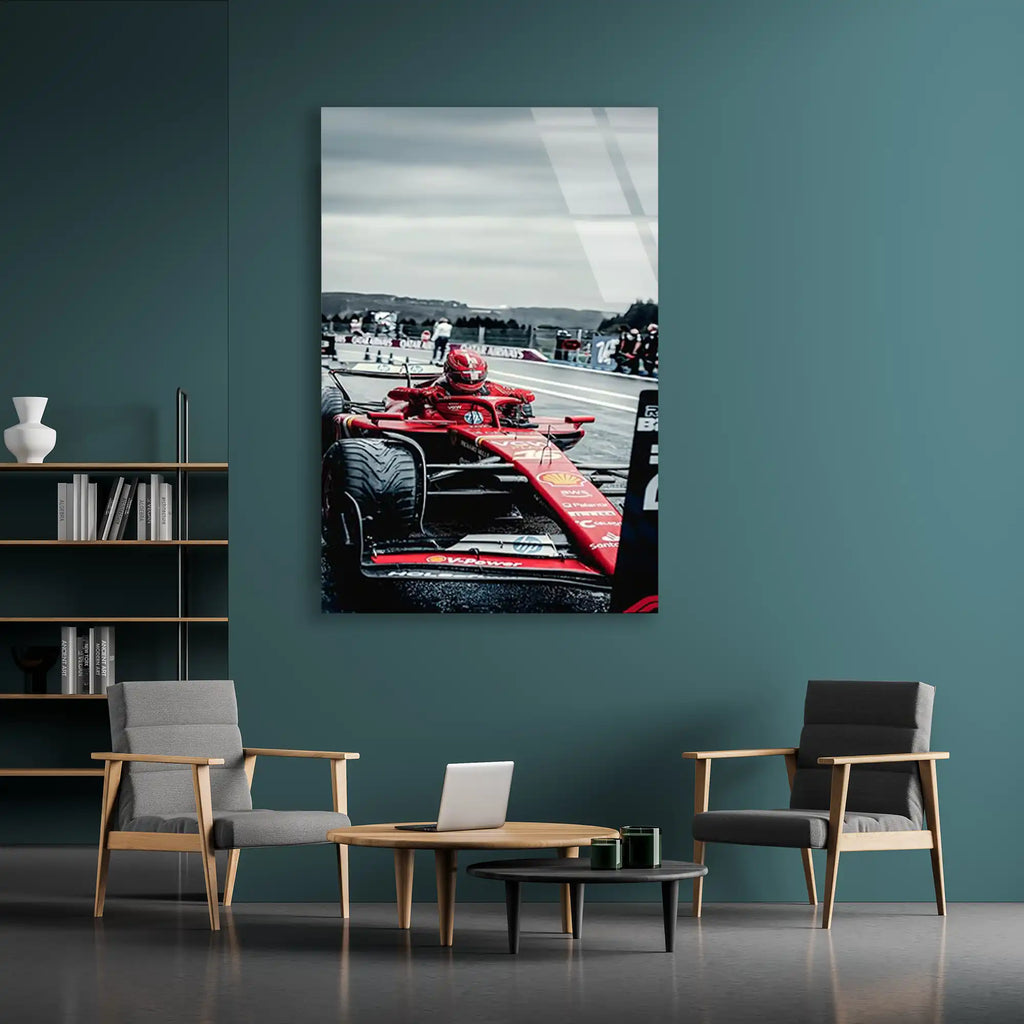 Ferrari Pit Yolu F1 Cam Tablo – Formula 1 Duvar Dekoru - DEG0835